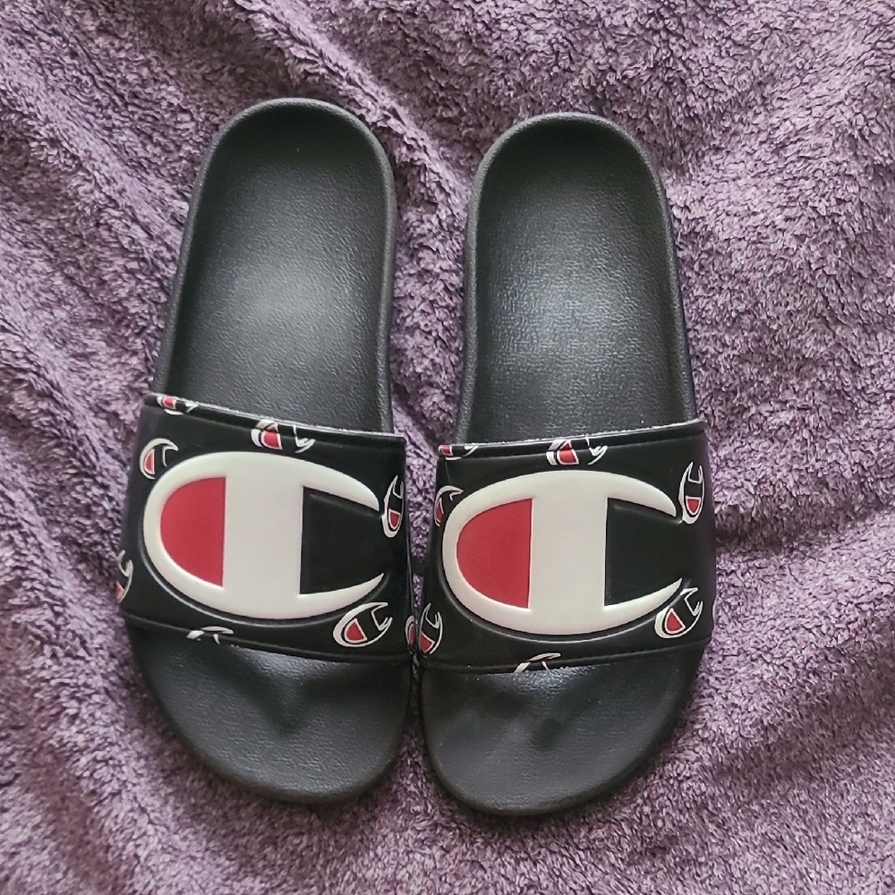 Champion Kids Slide Sandals - Black and White